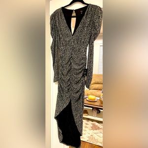 Lulus “party glam” metallic silver & black dress size small!